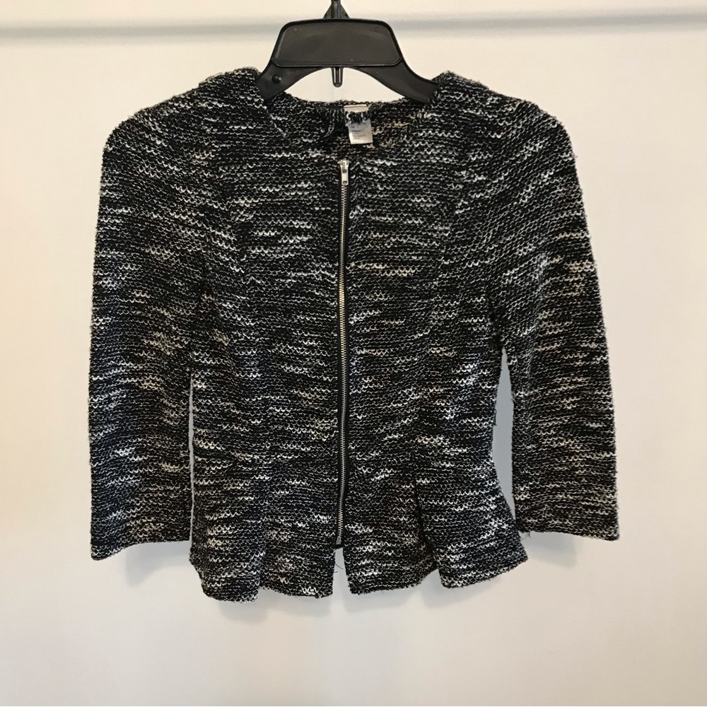 H&M zipper peplum blazer